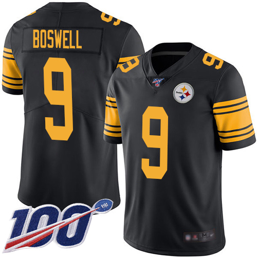 Youth Pittsburgh Steelers Football #9 Limited Black Chris Boswell 100th Season Rush Vapor Untouchable Nike NFL Jersey->youth nfl jersey->Youth Jersey